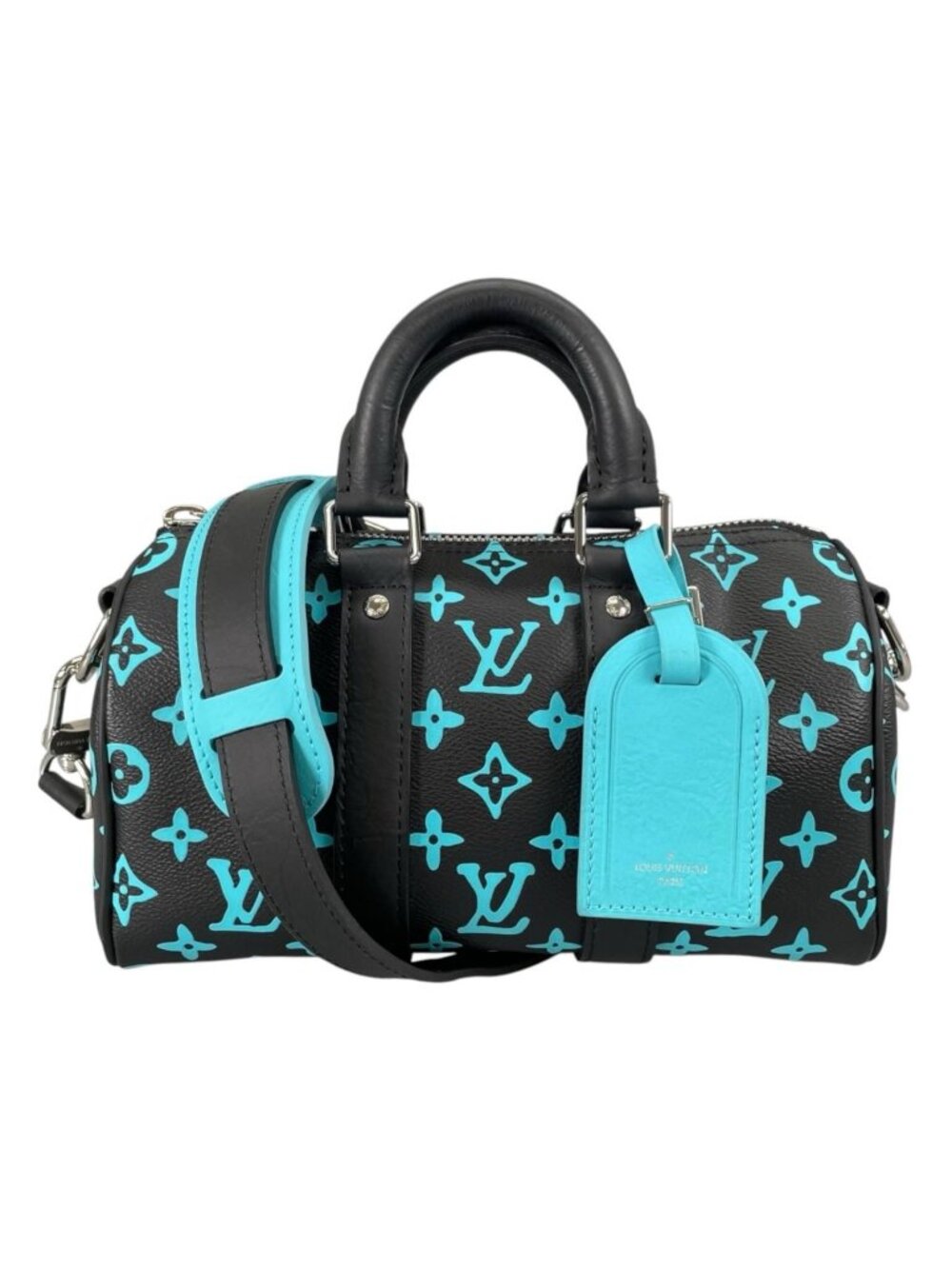Louis Vuitton Keepall Monogram Playground Shoulder Bag Black